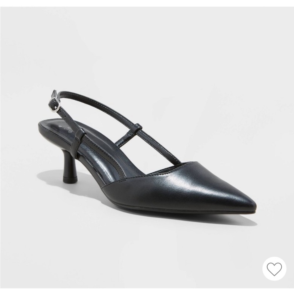 a new day Black Strappy Kitten Heels